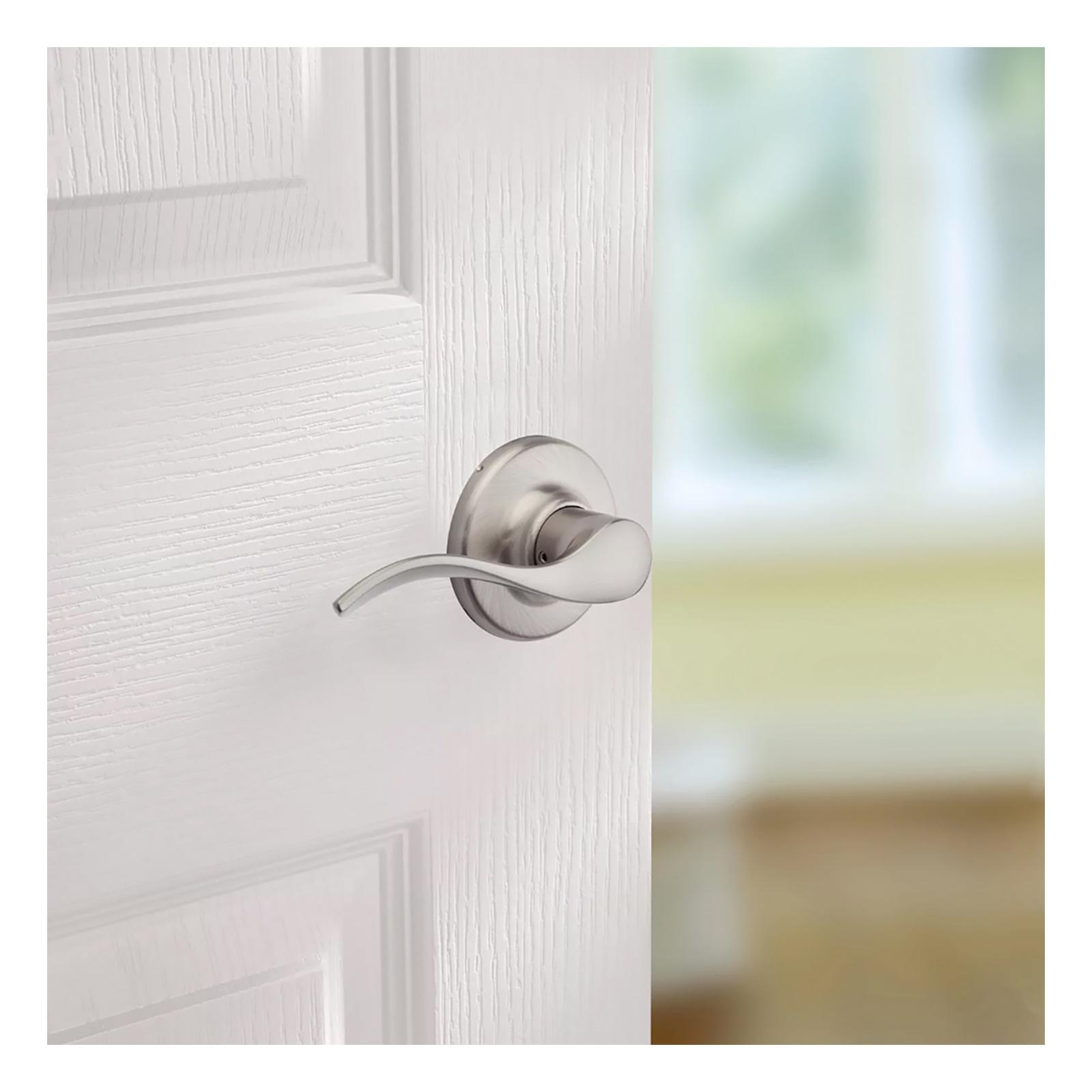 Weiser Halifax Poignée De Porte Extérieure Avec Rosette Ronde Et Serrure De Porte D Entree Avec Cle En Nickel Satin